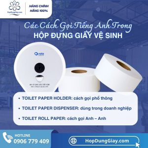 Tìm hiểu hộp đựng giấy vệ sinh tiếng Anh là gì, các cách gọi phổ biến và cách dùng đúng thuật ngữ trong đời sống và môi trường doanh nghiệp.