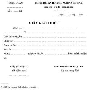 Mẫu giấy giới thiệu